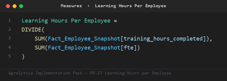 HR-23 DAX measure from the Implementation Pack